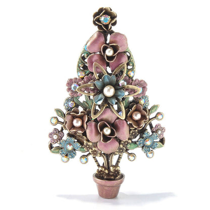 Joyería Sweet Romance - Broche de árbol de Navidad topiario P179