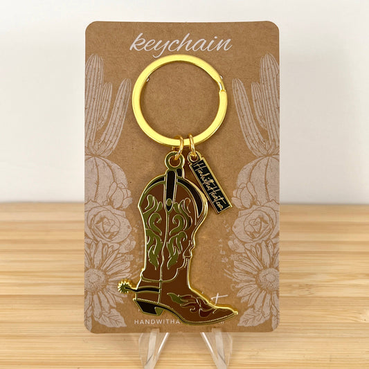 Cowboy Boots Enamel Keychain