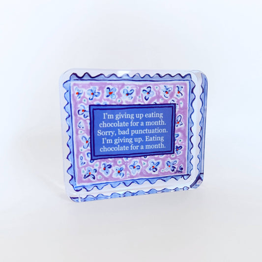 Eating Chocolate Acrylic Block