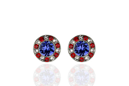 Americana Crystal Halo Earrings