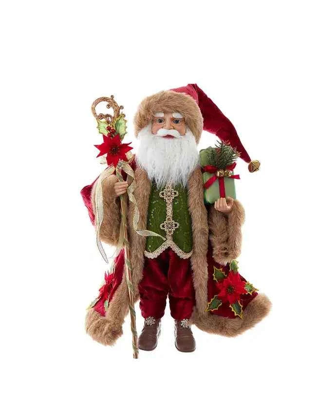18" Elegant Red Santa Tablepiece