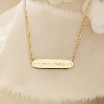 More Precious Than Jewels Necklace, Proverbs 31:10 Necklace