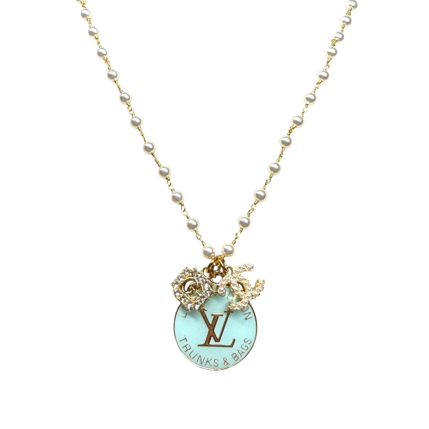 Repurposed Vintage Pearl Rhinestone Necklace