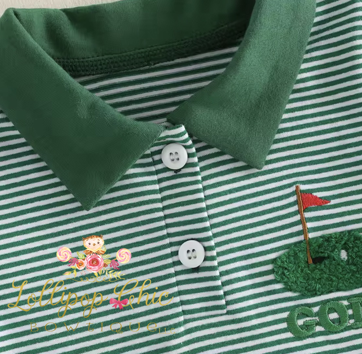 Baby and Toddler Boy Embroidered Dark Green Golf Shorts Set : 18-24M