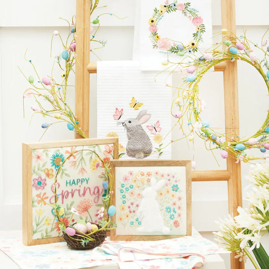 Happy Easter Floral Shadow Box