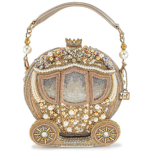 Mary Frances Dream Big Beaded Gold Carriage Handbag
