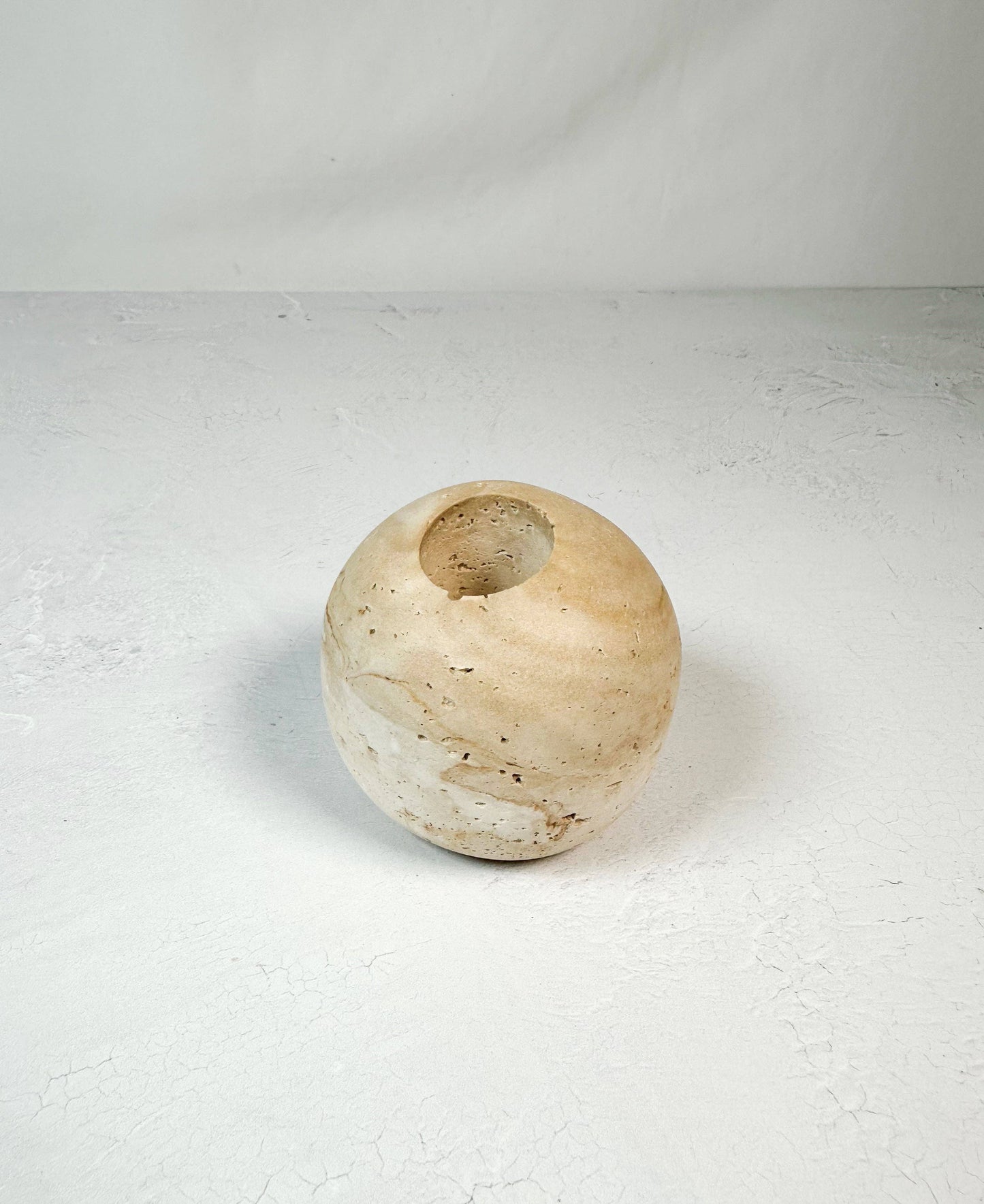 Travertine and Lava Rock Luna Match Holder
