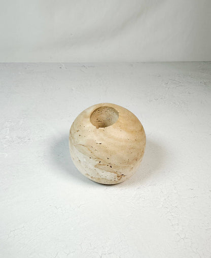 Travertine and Lava Rock Luna Match Holder