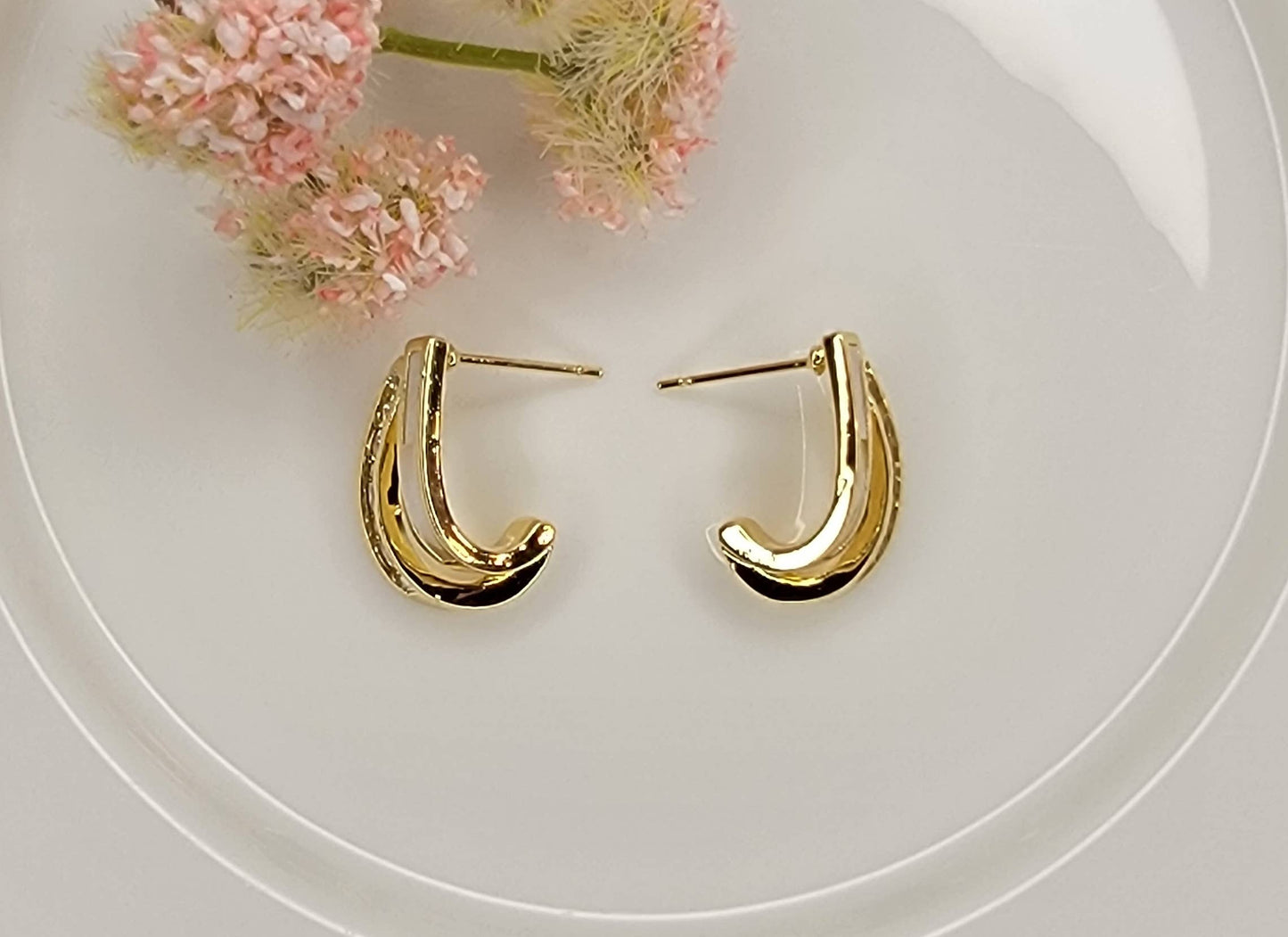 CZ DECO POST EARRINGS