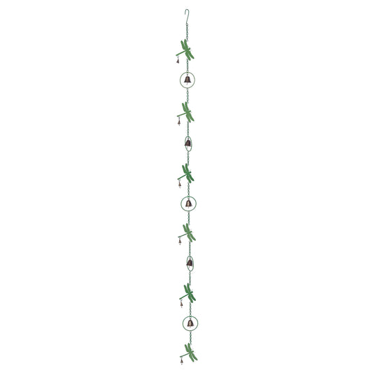 Dragonfly Rain Chain Green Color Finish