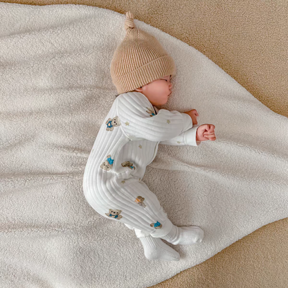 Baby Bear Kimono Romper: Beige