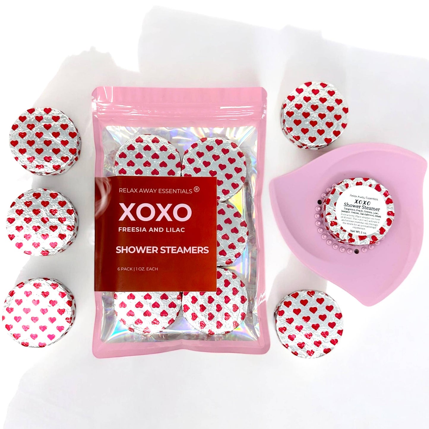 Relax Away Essentials - XOXO Shower Steamers 6 Pack - Made in USA