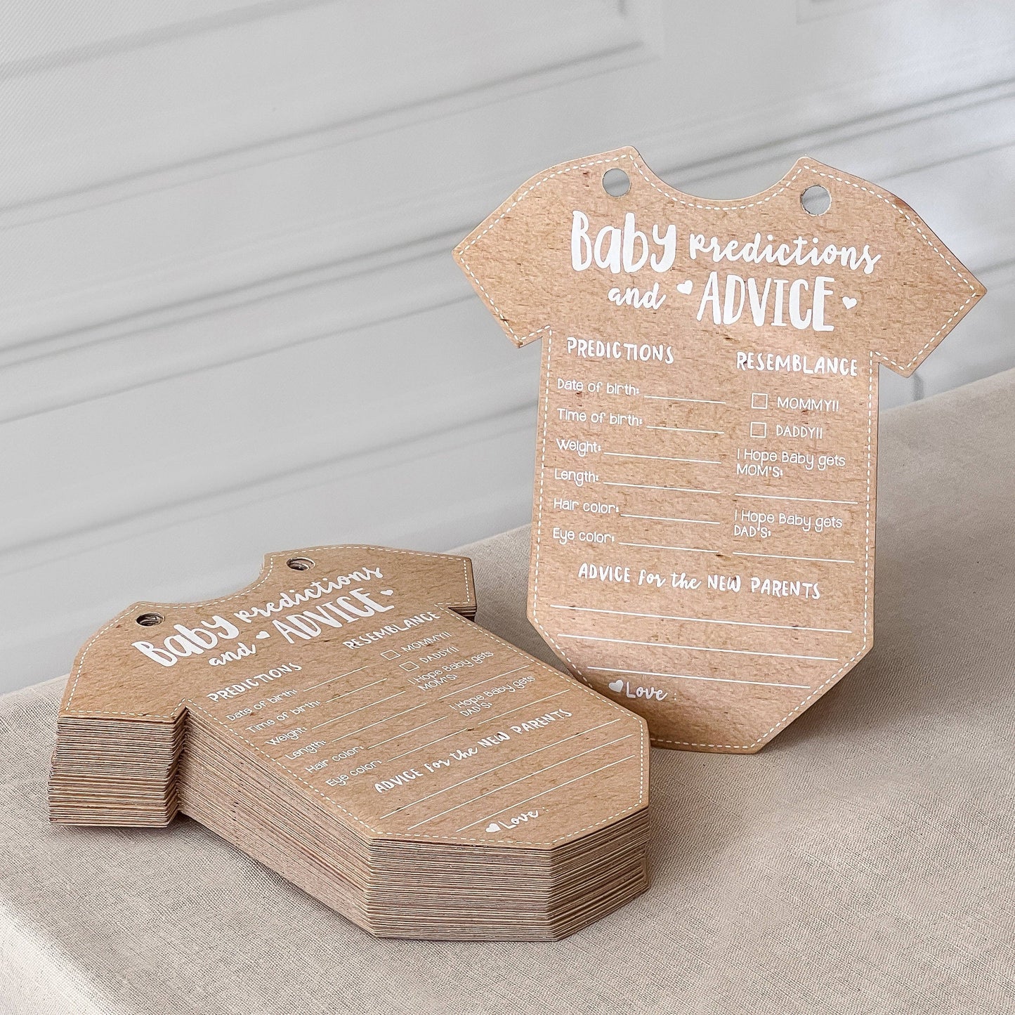 Kraft Onesie Baby Shower Prediction Advice Card Keepsake
