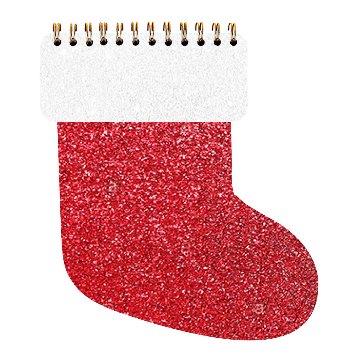 Christmas Stocking Shaped Glitter Notebook