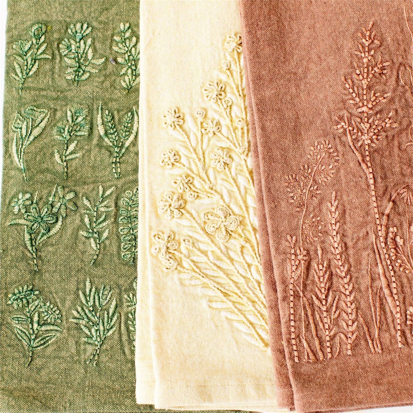 Wildflower Stonewashed Tea Towels (Set Of 3)