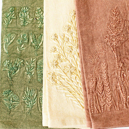 Wildflower Stonewashed Tea Towels (Set Of 3)