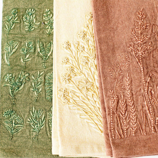 Wildflower Stonewashed Tea Towels (Set Of 3)