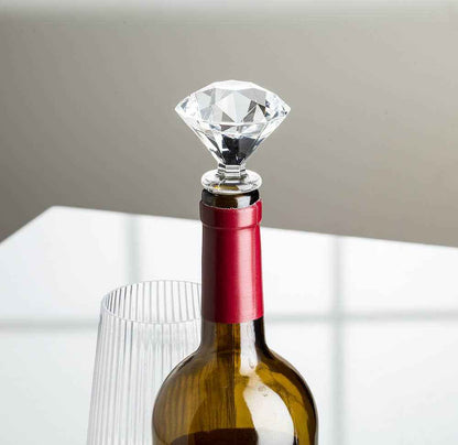 Round Cut Gem Bottle Stopper-3"H