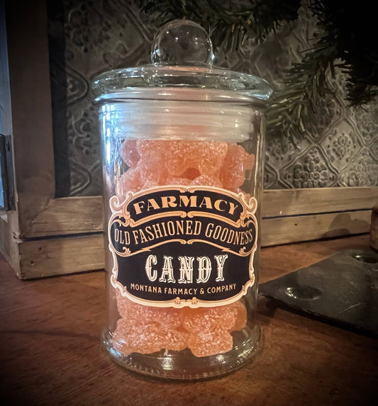 Apothecary Jar Prosecco gummy bear candy old fashioned