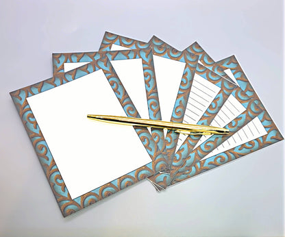 42-Pc Stationery For Him Gift Box Set+Organizer, Blue/Brown