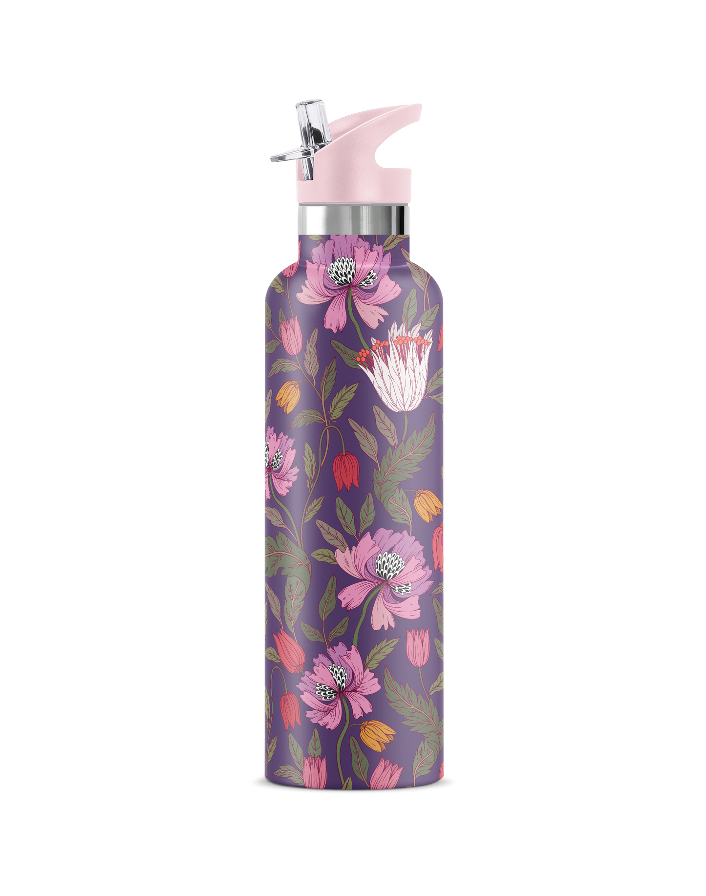Morriset | Purple Floral Brocade 25 oz Insulated Bottle