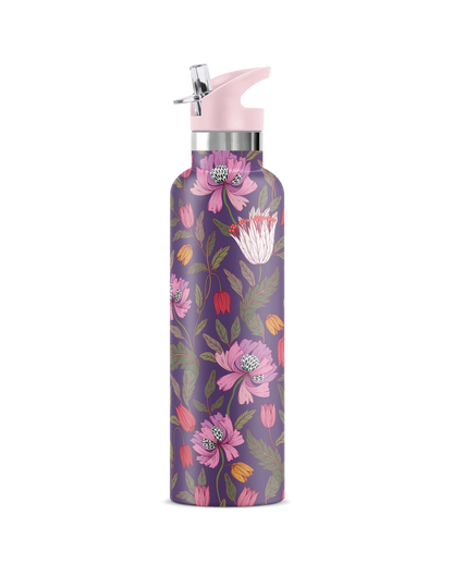 Morriset | Purple Floral Brocade 25 oz Insulated Bottle
