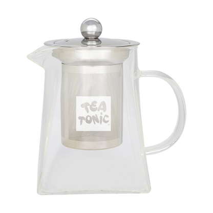 Tea Tonic - Glass Teapot 2 Cup 400ml with Stainless Steel Infuser Basket