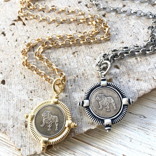Bulldog jewelry coin necklace Atlanta butler  Mississippi