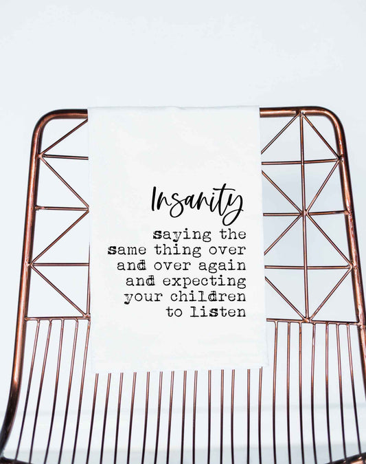 Aspen Lane - *NEW Insanity Children Parenting Funny Towel Gift