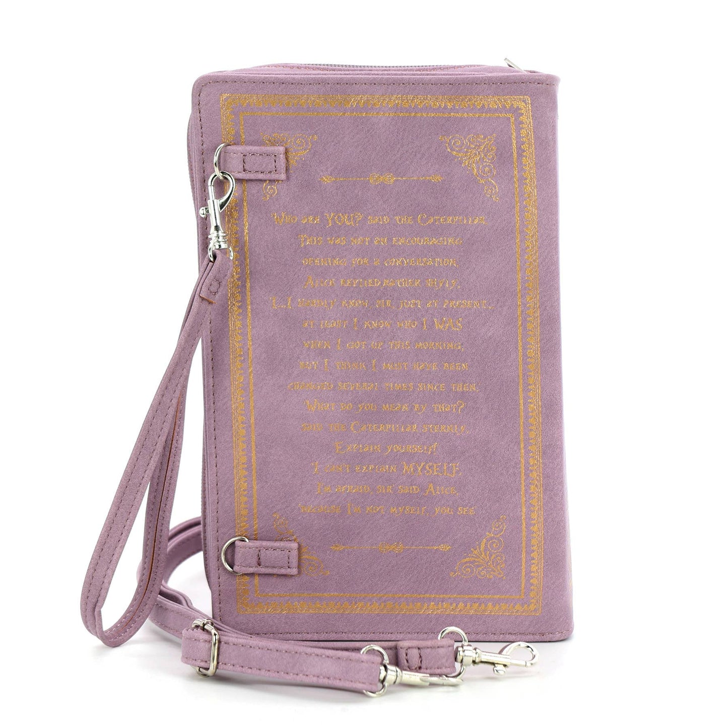 Alice in Wonderland Book Clutch Bag - Purple