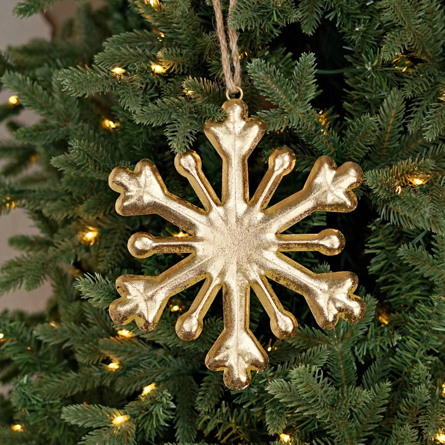 8in Metal Snowflake Ornament-Gold