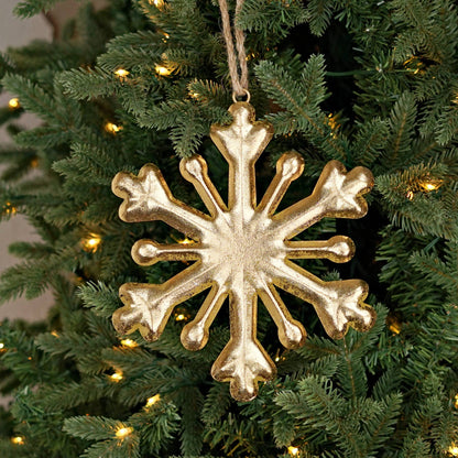 8in Metal Snowflake Ornament-Gold