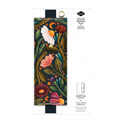 Night Sky Floral Notebook/Sketchbook Pouch