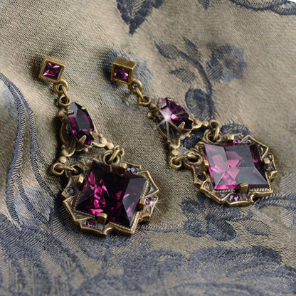 Joyería Sweet Romance - Pendientes Art Déco Vintage Cuadrados E540