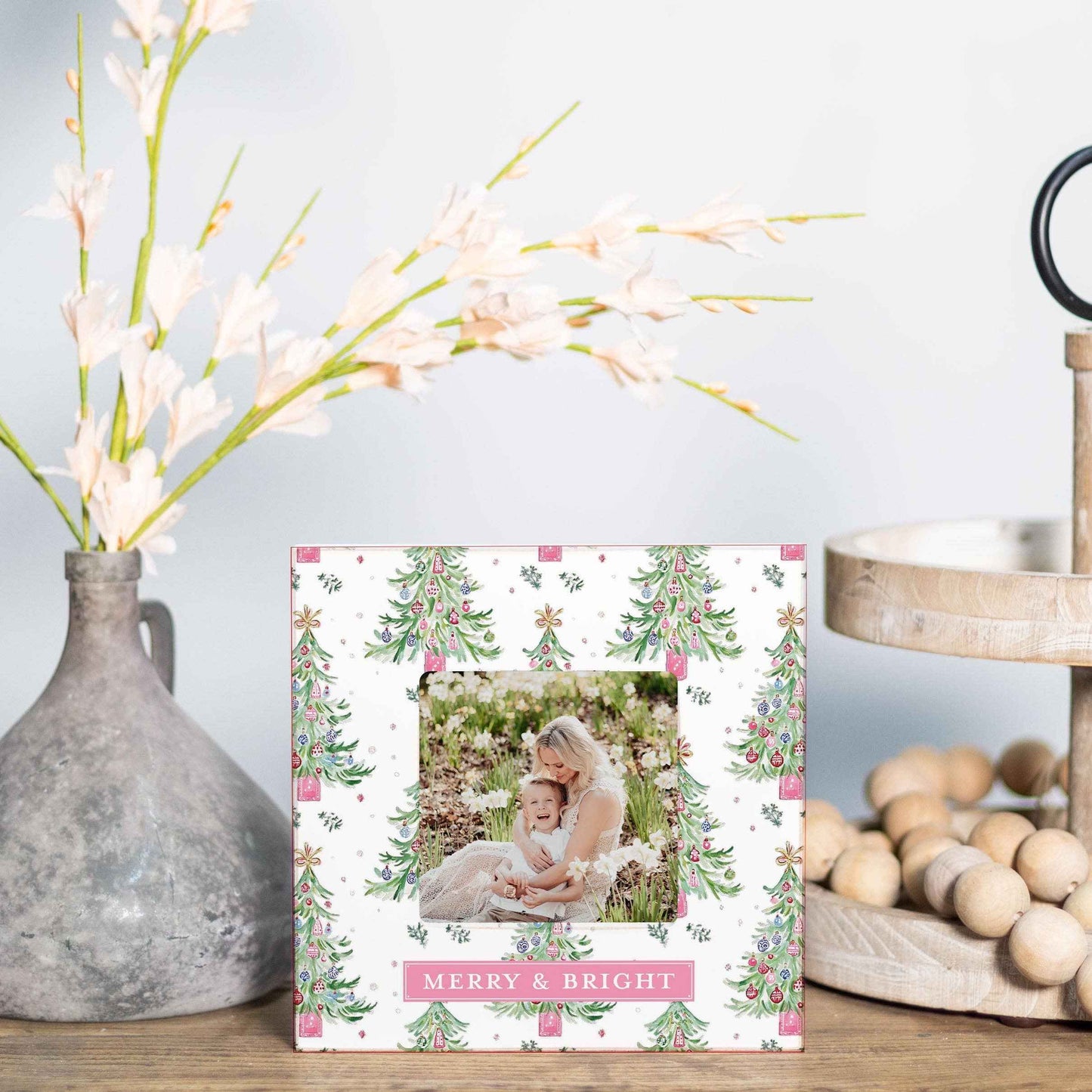 Simply Square Frame-Blush & Baubles - Millennial Christmas: White / Regular