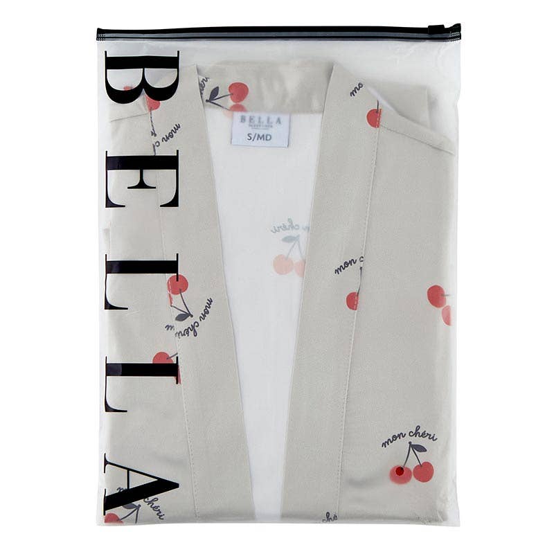 Bella Sleep + Spa - Ruffled Satin Robe - Mon Cheri