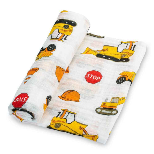 LollyBanks - Under Construction Baby Muslin Swaddle Blanket