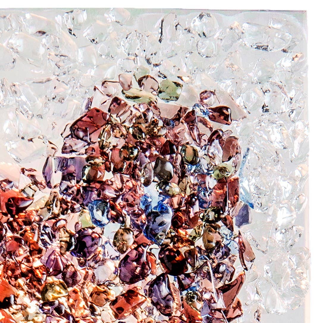 Heart Night Light Fused Glass Multi Colored Chips