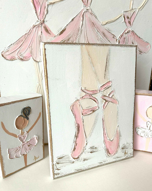 Ballet slippers canvas paint textured recital dance ballet: Light skin