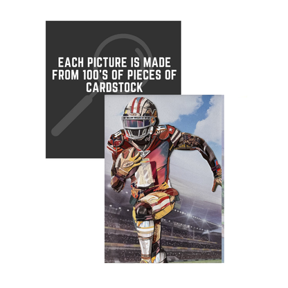 3D Collage Art | Football Player (36"x24")