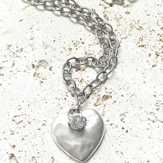 Hammered heart necklace