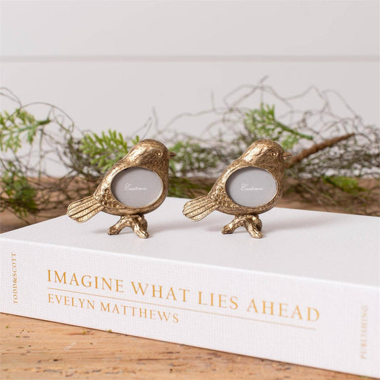 Photo Frame Mini Bird, Gold Finish