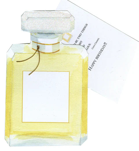 Perfume with glitter Greeting Cards