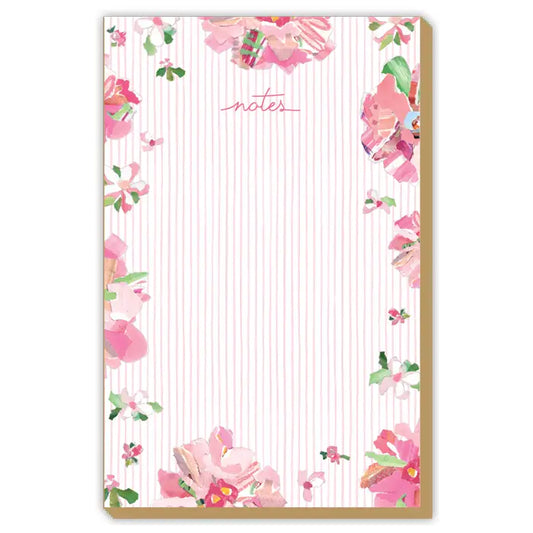 Notes Pink Poppy Border Pinstripe Luxe Large Notepad