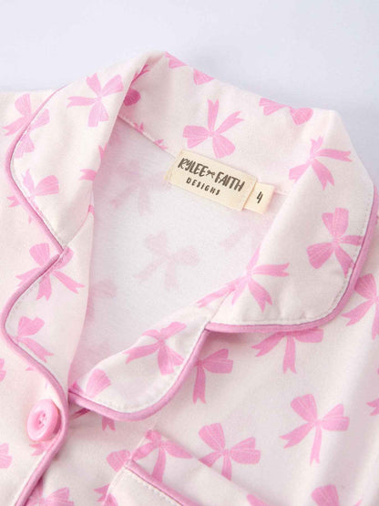 Mommy & Me Pink Bow Print Ruffle Pajama Set: 6 / KIDS