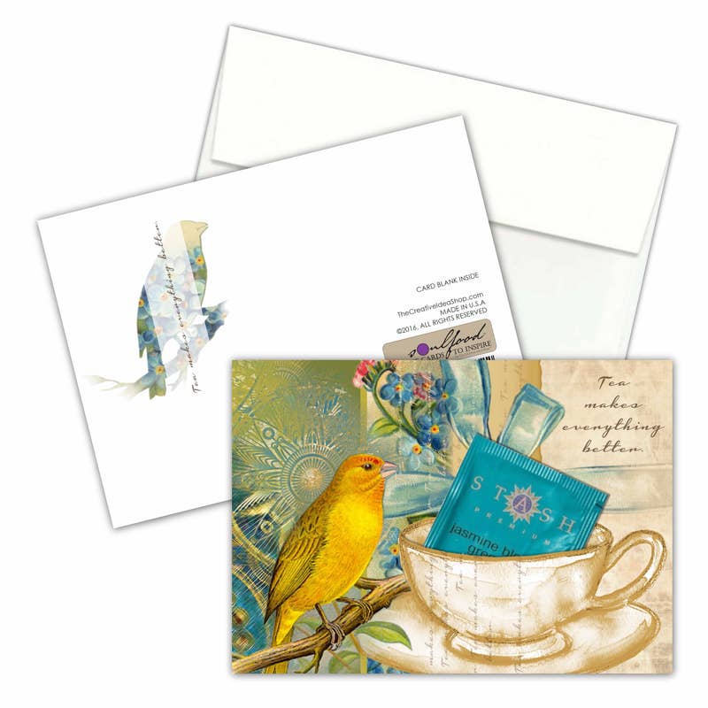 TEA GREETING Card w. REAL TEA BAG - Everything Better
