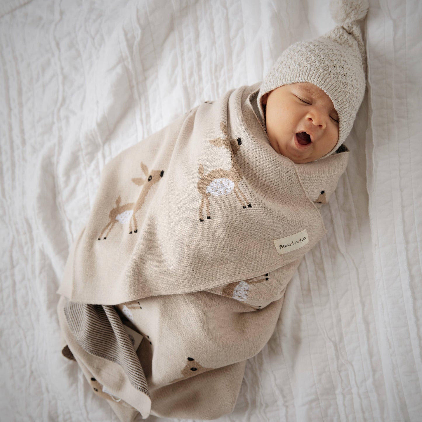 Receiving Swaddle Baby Blanket - Deer: Taupe