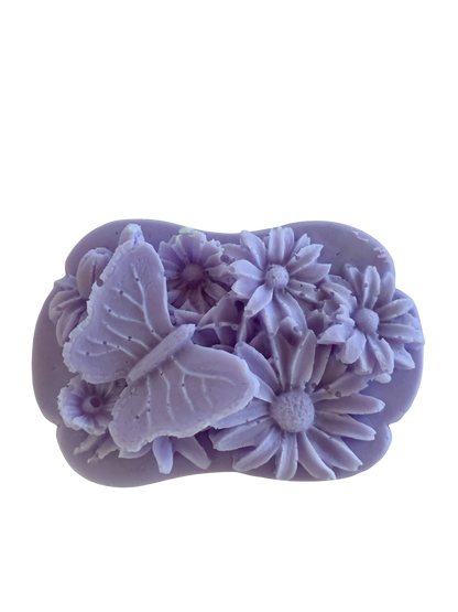 3D Butterfly and Flowers Bar of Soap