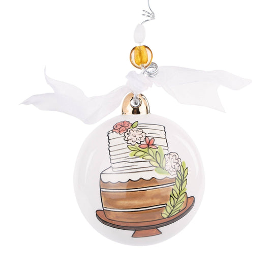 Mr. & Mrs. Wedding Cake Holiday Ornament