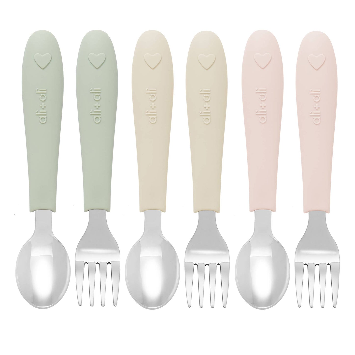 (6pc) Toddler Utensils Set - Stainless Steel (Heart)
